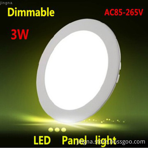 3W Dimmable Round Led Panel Light